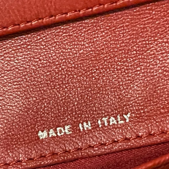 Chanel Red Lambskin Leather Camellia Embossed Zip Wallet - Picture 10 of 16